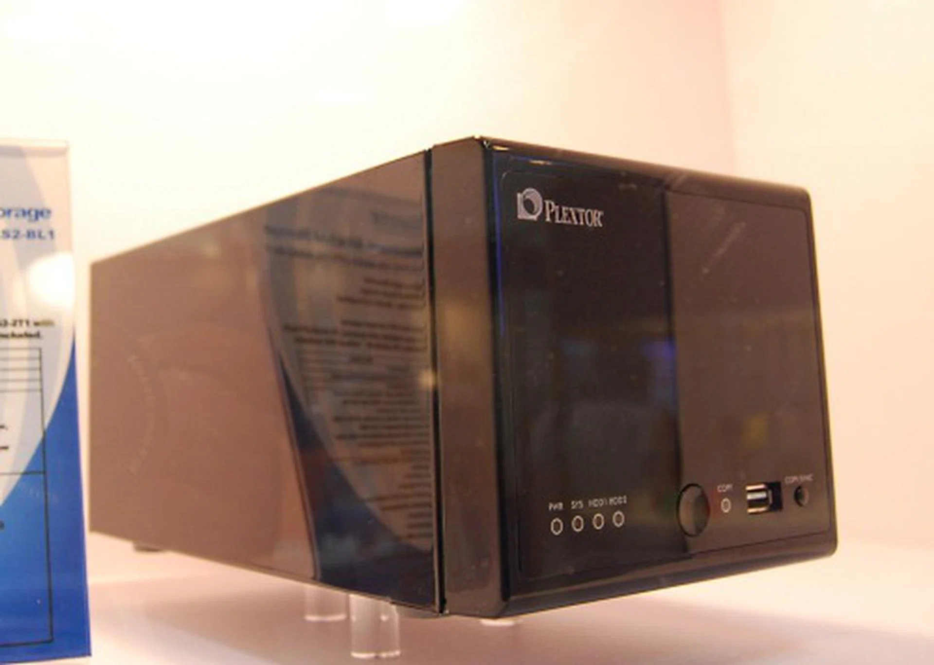 Yup, Plextor has a 2-bay NAS (up to 4TB) that supports DLNA 1.5 and even has a BitTorrent client. It comes with two USB 2.0 ports and is available on Windows, Linux and Mac platforms. 