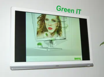  BenQ had two new highlights to showcase at their booth. The first is this yet-to-be-named 24-inch environment-friendly monitor. It uses LED backlighting, sports a resolution of 1920x1080, 5ms response time, 100,000:1 dynamic contrast ratio and a 1000:1 static contrast ratio, 250 lumens brightness and dual HDMI connectors. Even the panel's casing design is not finalized, so expect it to change when it's made public in a few months time.  