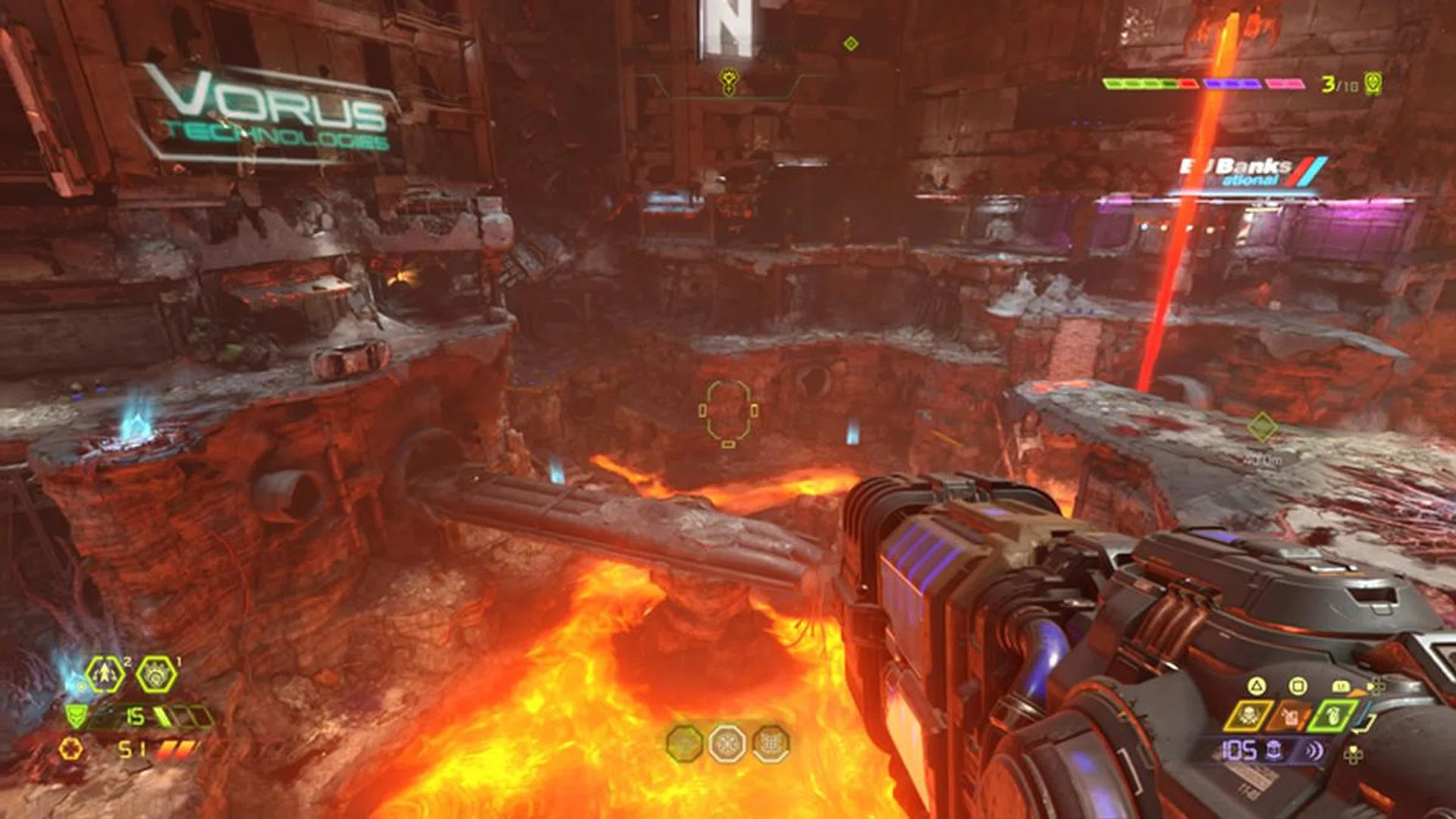 Combat arenas are really well-designed, providing you plenty of different ways to approach fights. If you ever stop moving in this game, you die - and Doom Eternal's level design is built to accommodate the speed of its gameplay. 