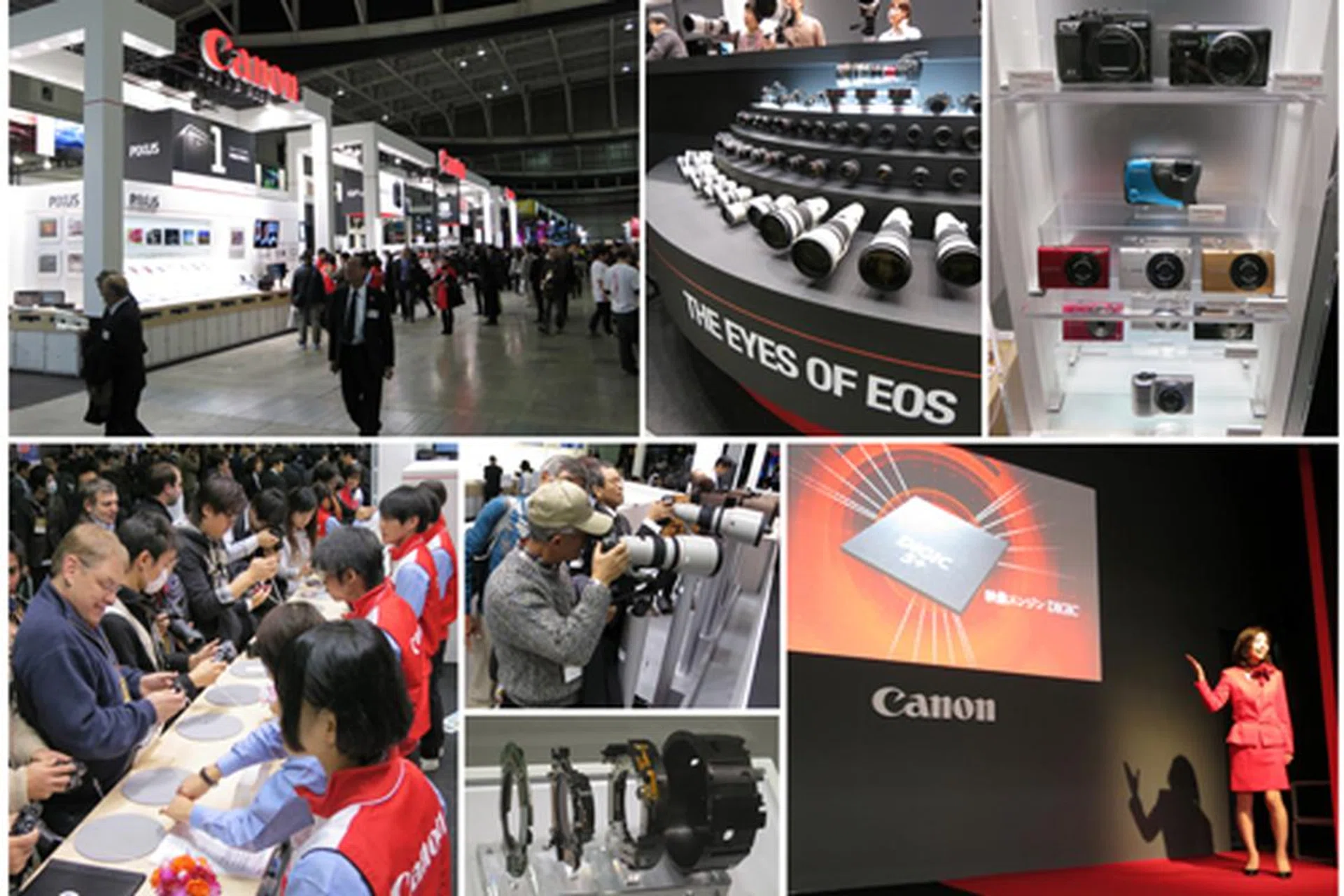 Canon owned the largest booth at the CP+ 2012 show floor and it was bustling with activity from the moment the event went live.