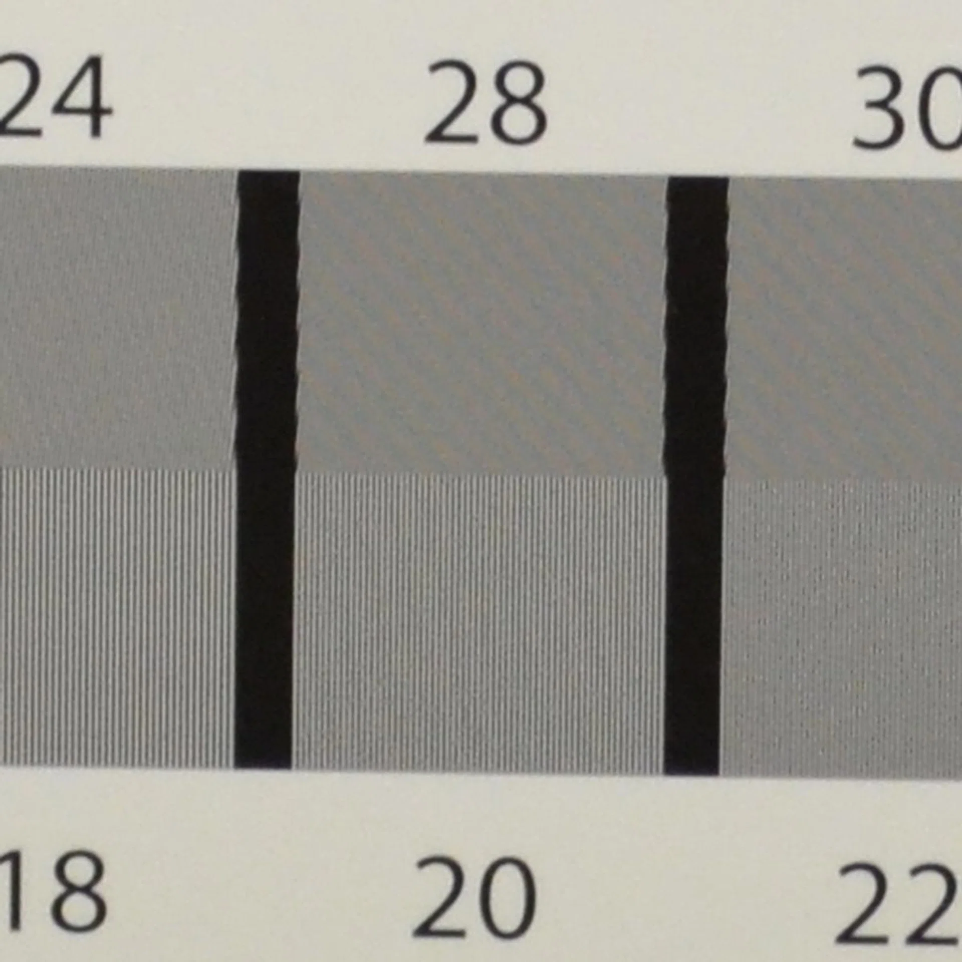 100% crop of our resolution chart test.