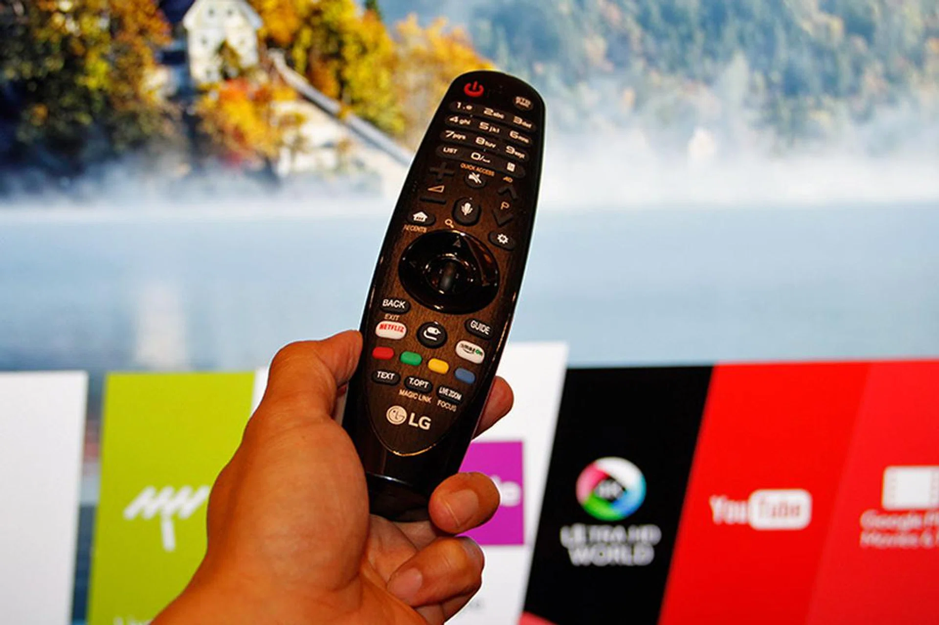 The Super UHD TVs use the same black Magic Remote as the C7T OLED TV.