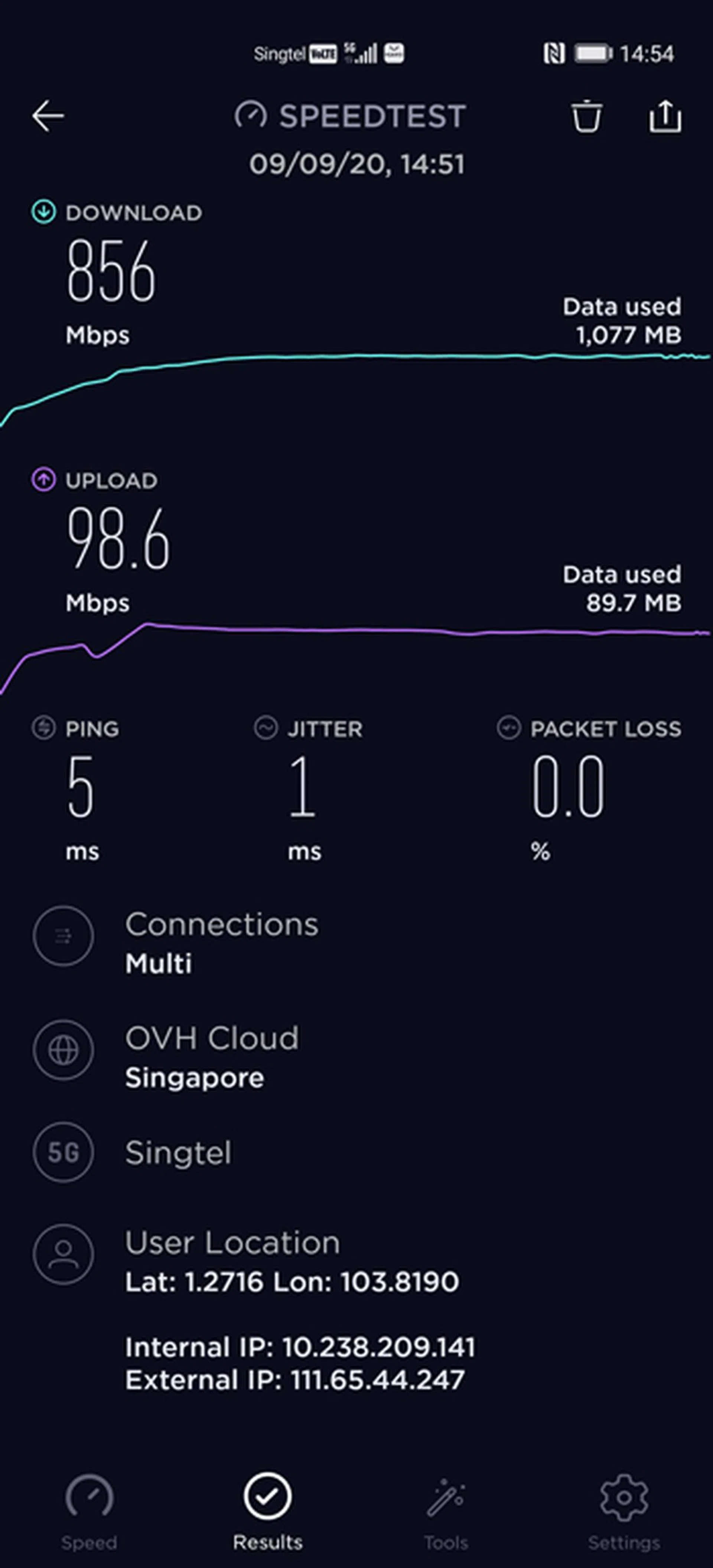 Singtel 5G Test 1.
