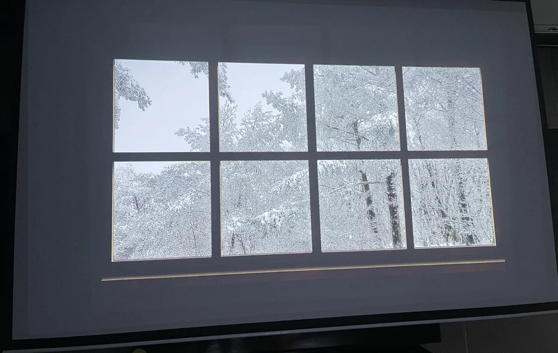 Keep cosy as you project a winter wonderland on your wall. 
