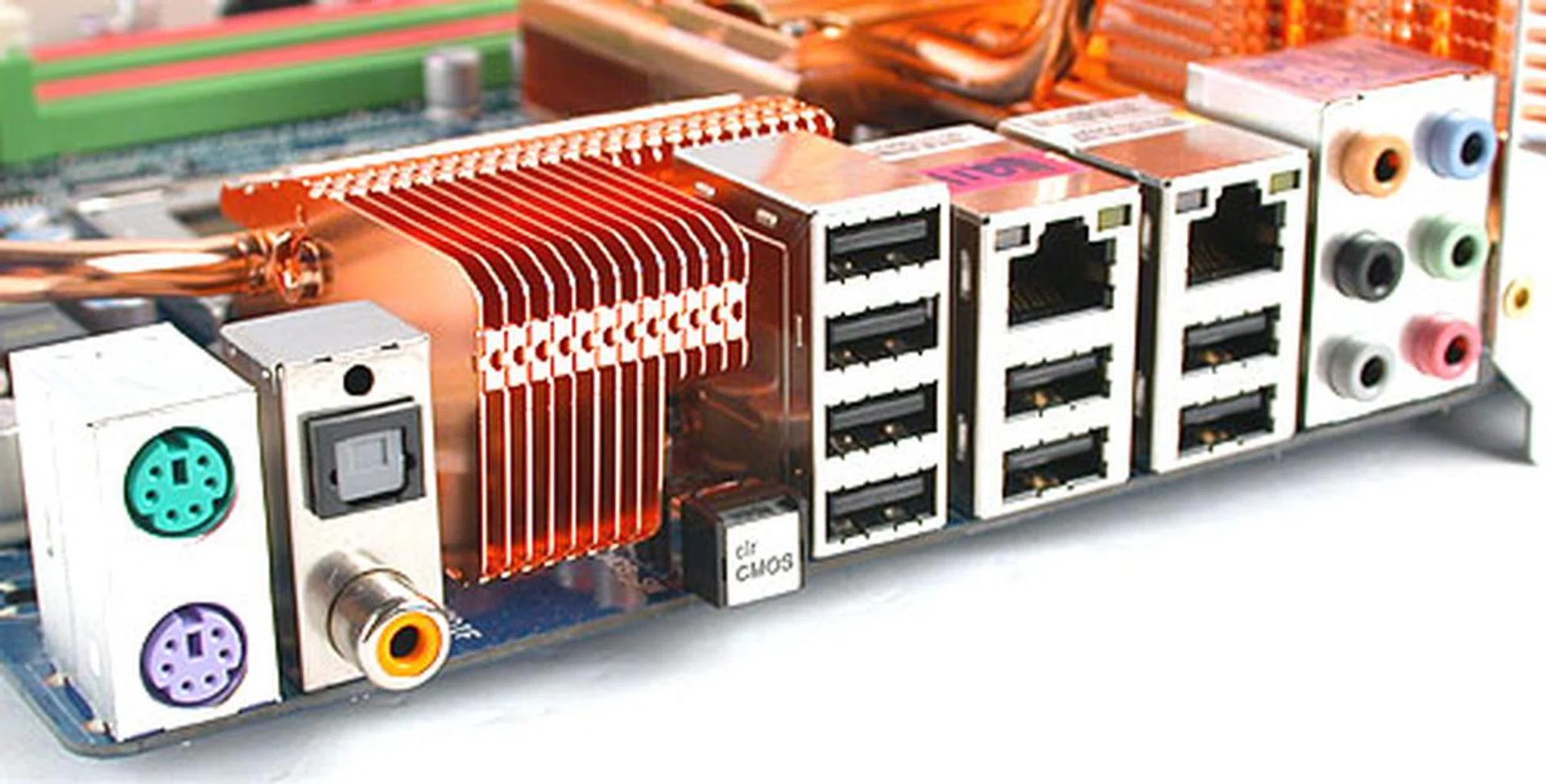 The Reset CMOS is found at the back of the motherboard. Some will like the convenience while others may just find the button a bit too easy to press by mistake, wiping off their settings in the process. 