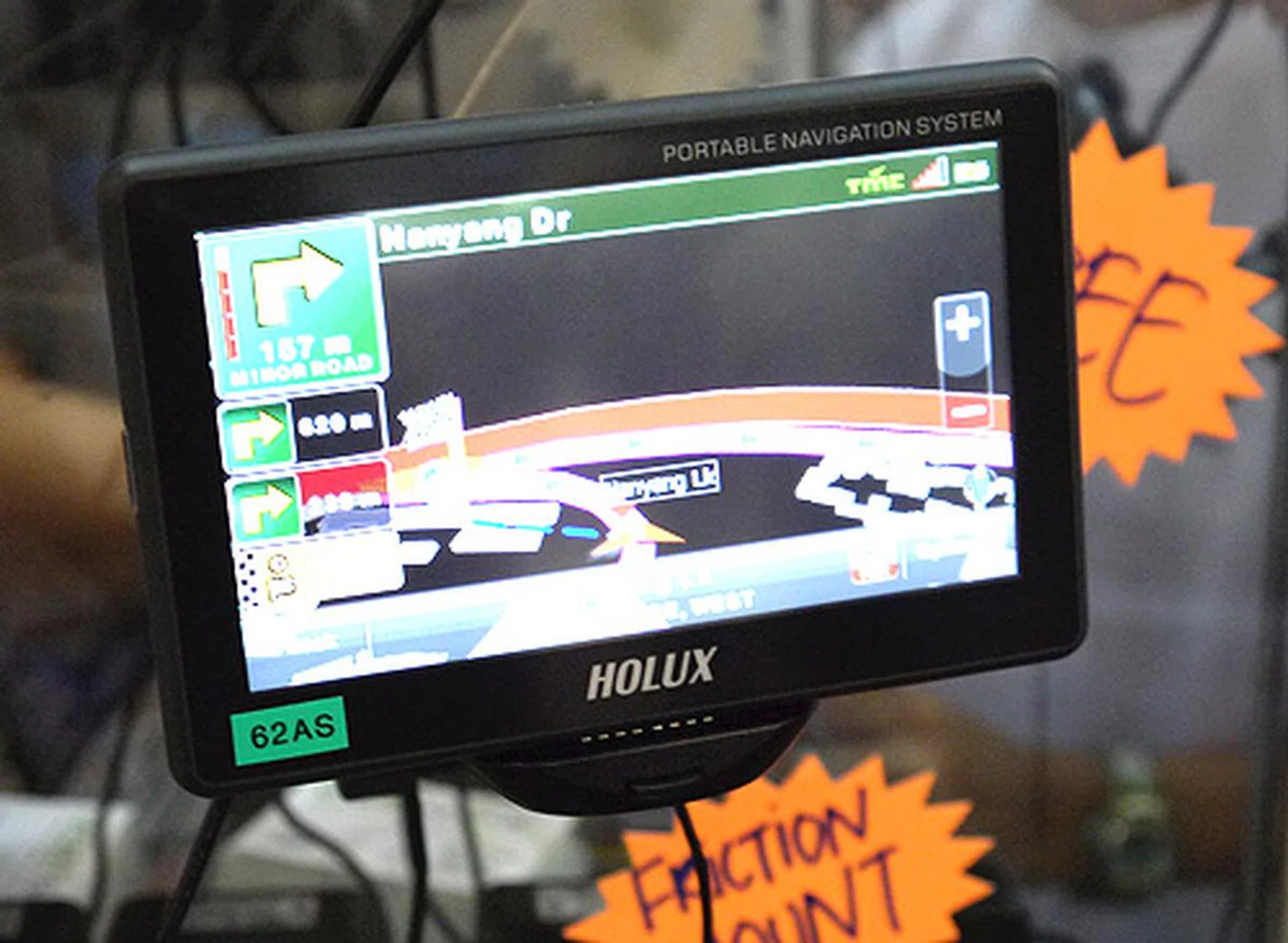 The Holux 62AS has a 5-inch screen and comes with a built-in TMC receiver so that you can receive real time traffic information and avoid traffic jams. Going for $299.