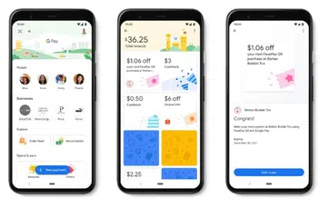 Google Pay users can earn up to 20% cashback paying FavePay merchants. Image source: Google. 