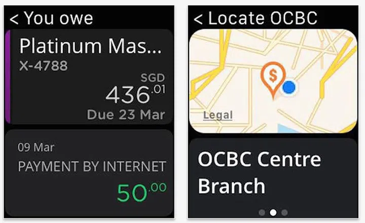 You can also view information on nearby OCBC Bank ATMs or branches.