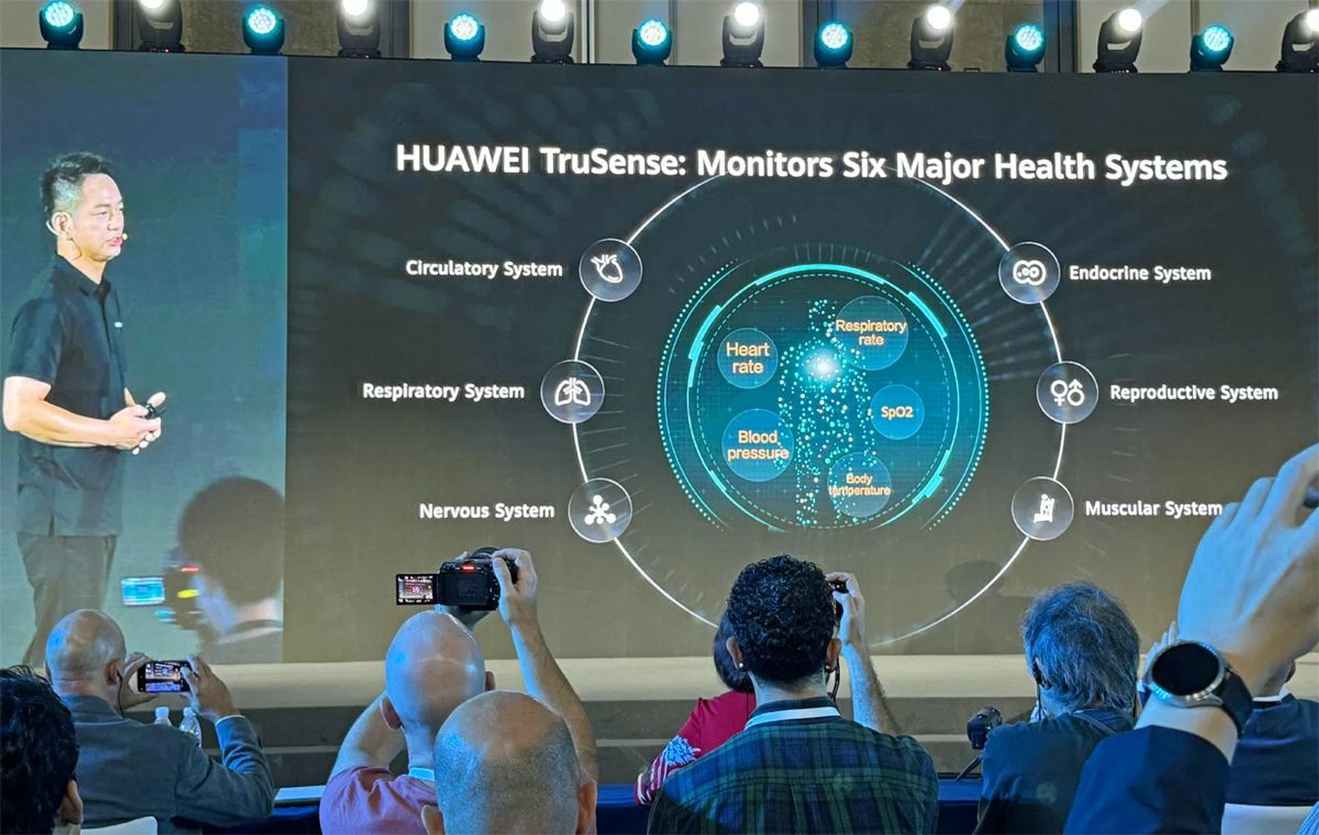 The six out major health systems that Huawei TruSense is able to read, monitor, and track. Image: HWZ.