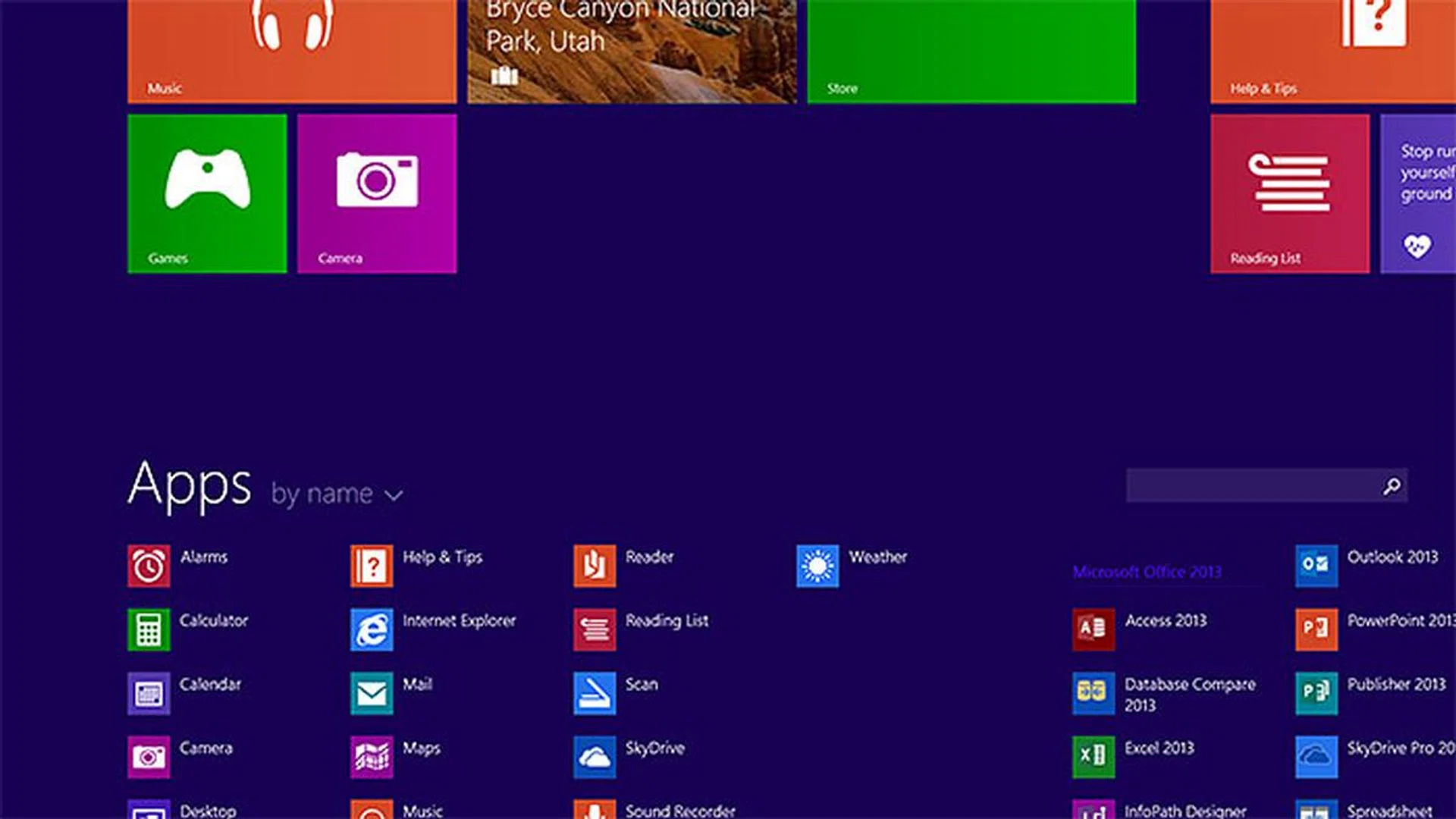 Want to see all the apps you've installed? Just swipe upwards at the Start screen.