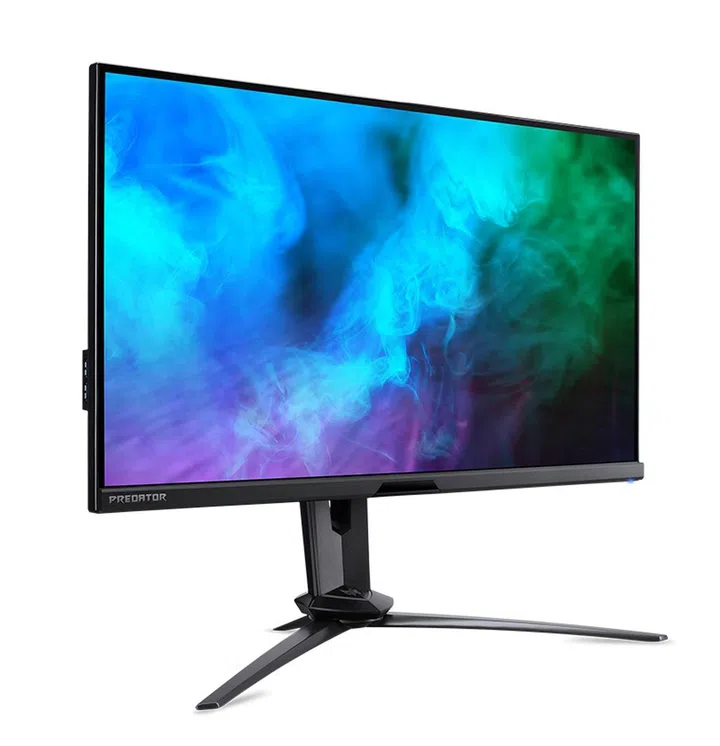 Side view of Acer's X28 gaming monitor with a stand.