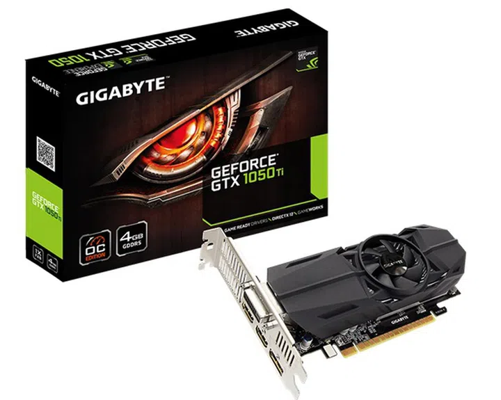 Gigabyte GeForce GTX 1050 Ti OC Low Profile 4G . (Image source: Gigabyte)