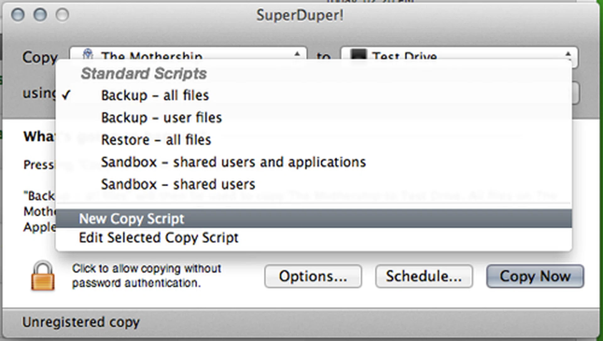 You need to create a script to exclude the "Home" directory from the cloning process.