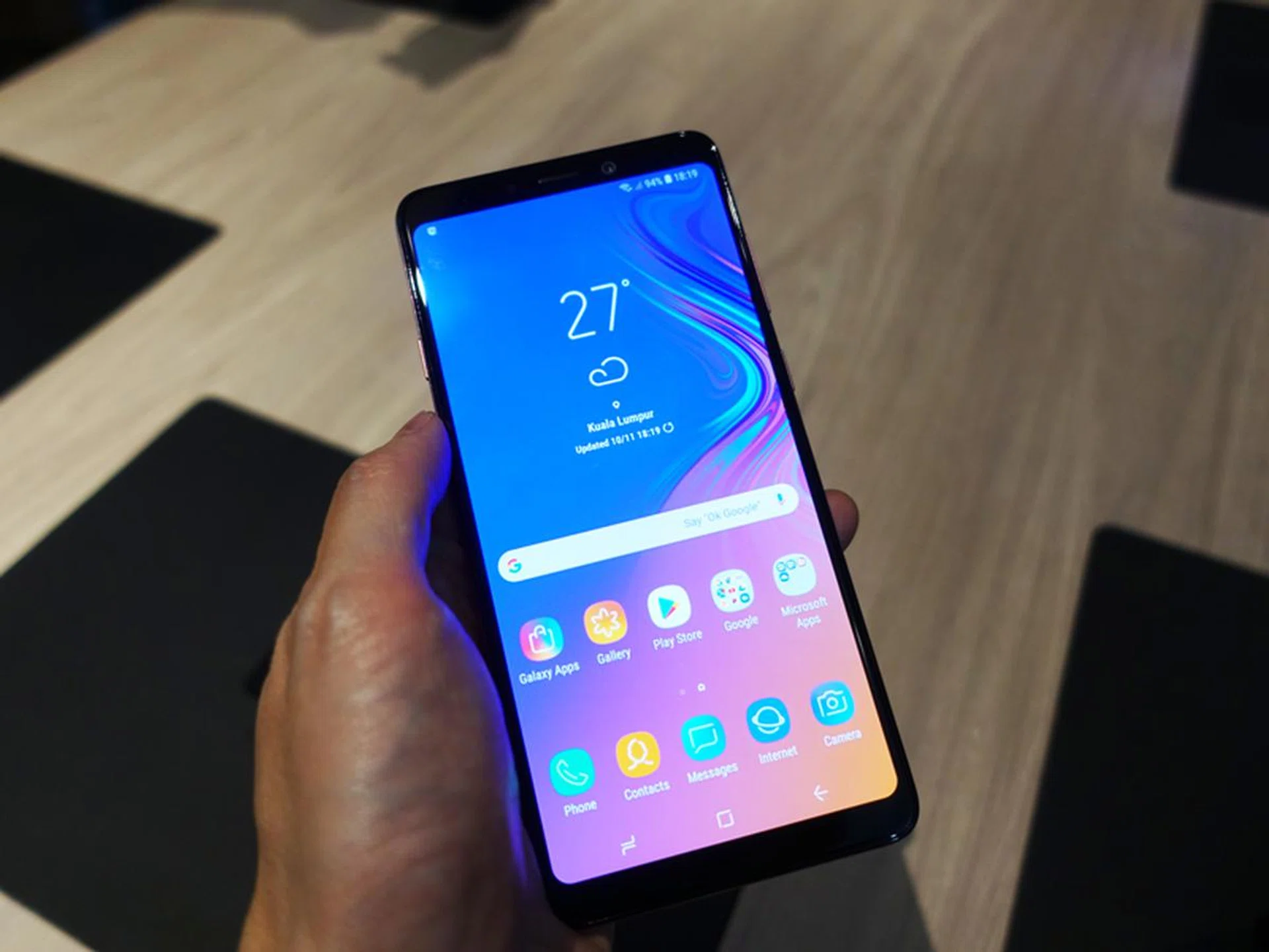 The Galaxy A9 features a 6.3-inch Super AMOLED display.