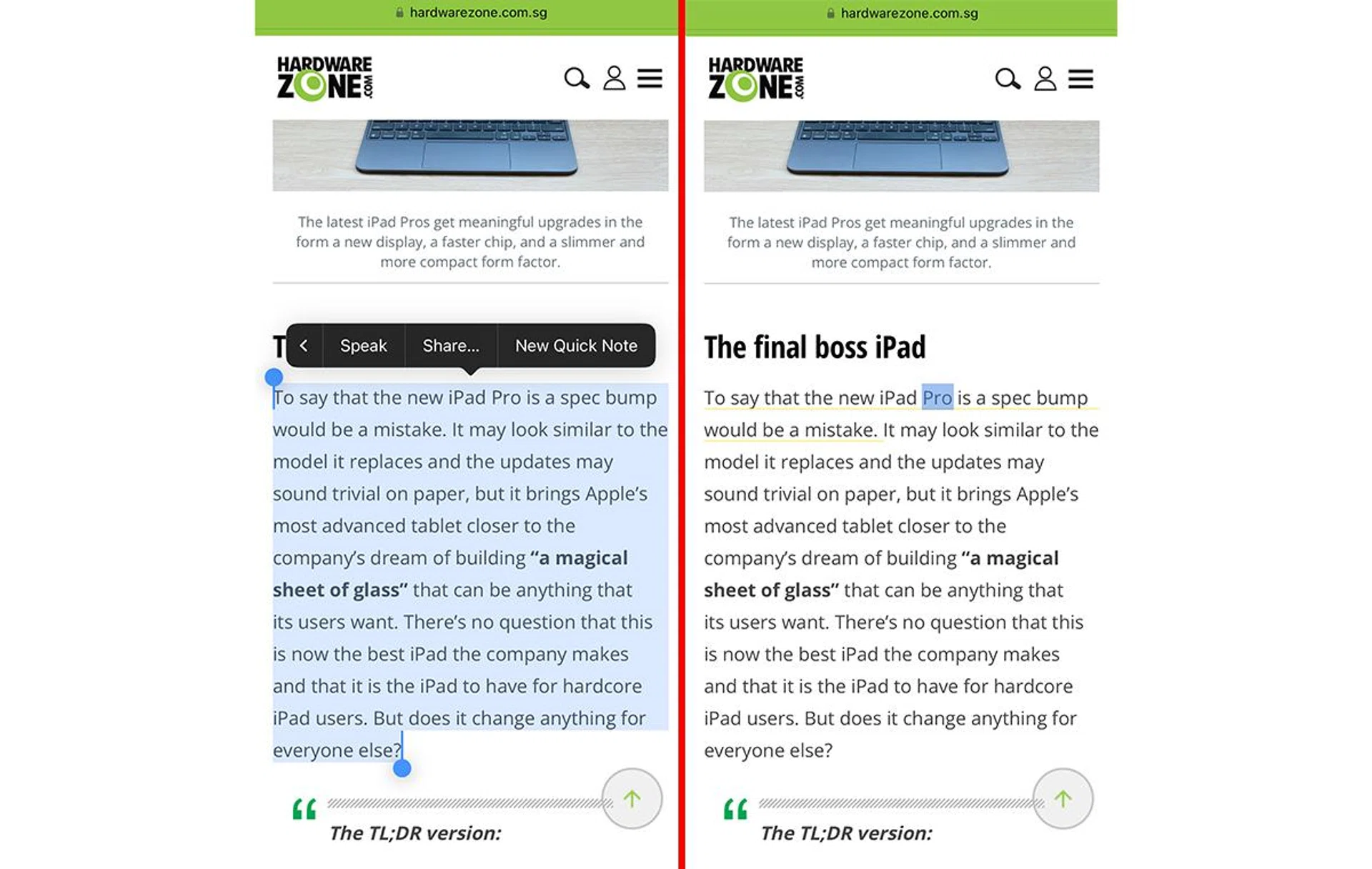 Enable highlight to keep track of where you're at.