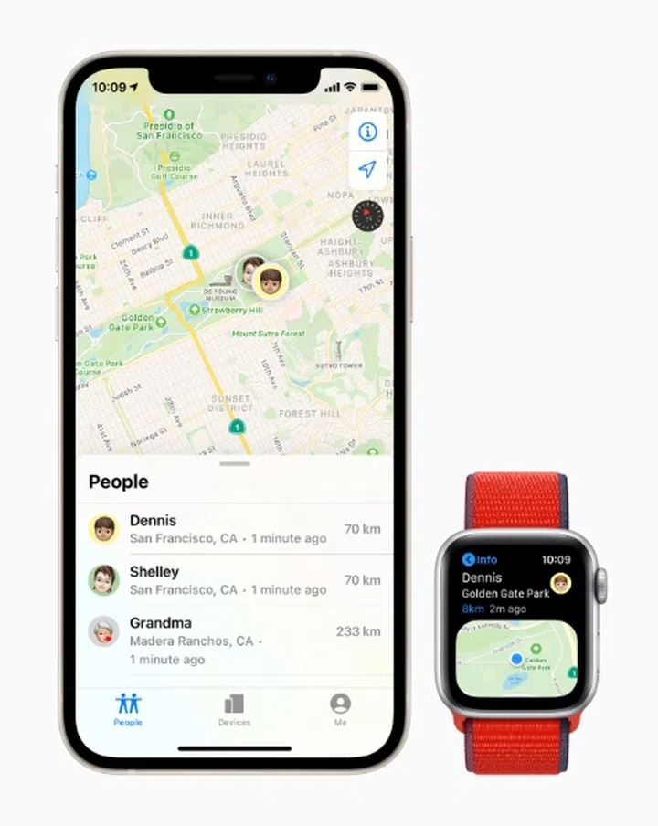 Family Setup can help users keep track of their family members' location. (Image source: Apple)