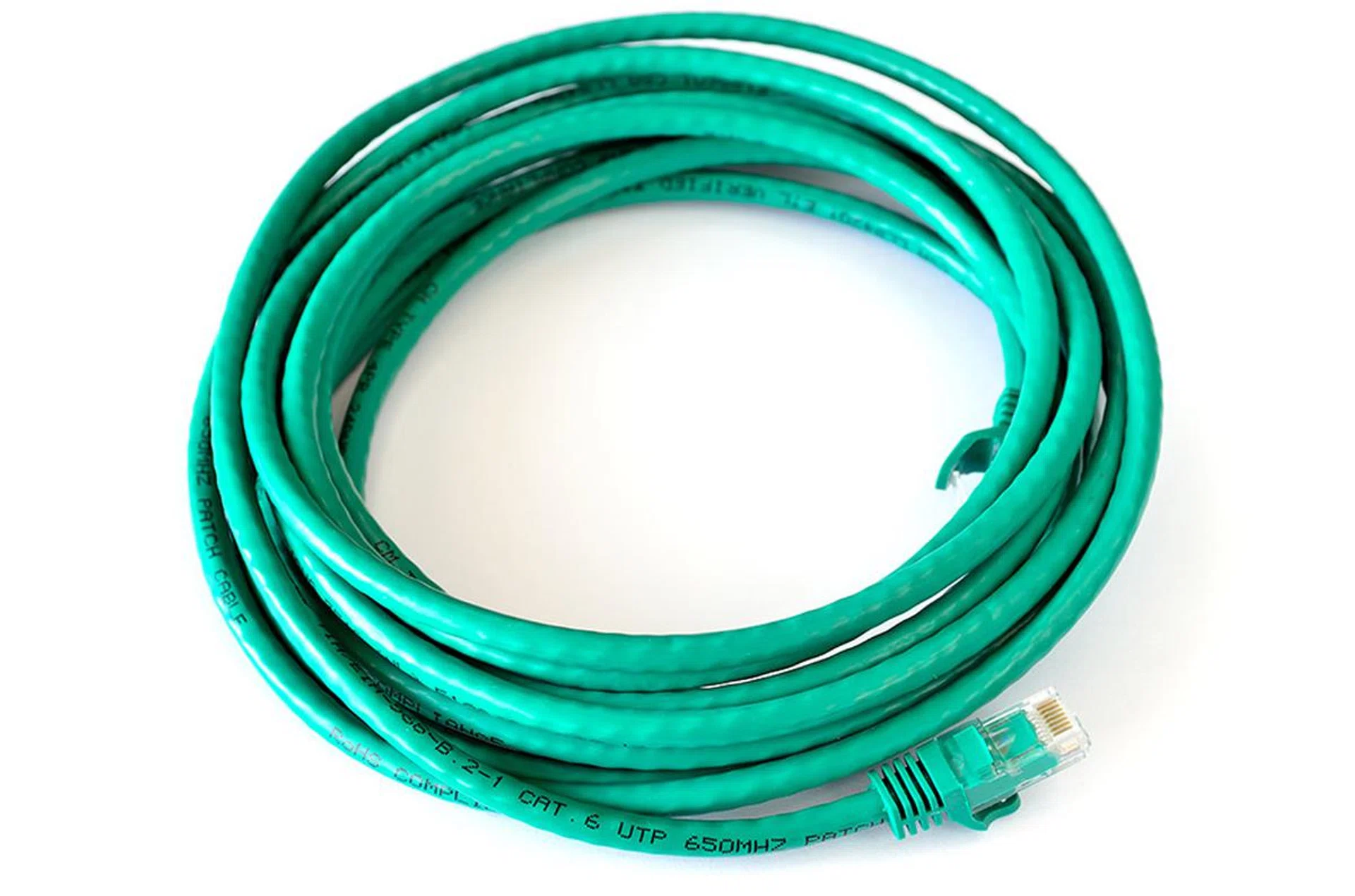 A Cat 6 Ethernet cable. (Image source: Wikipedia.)
