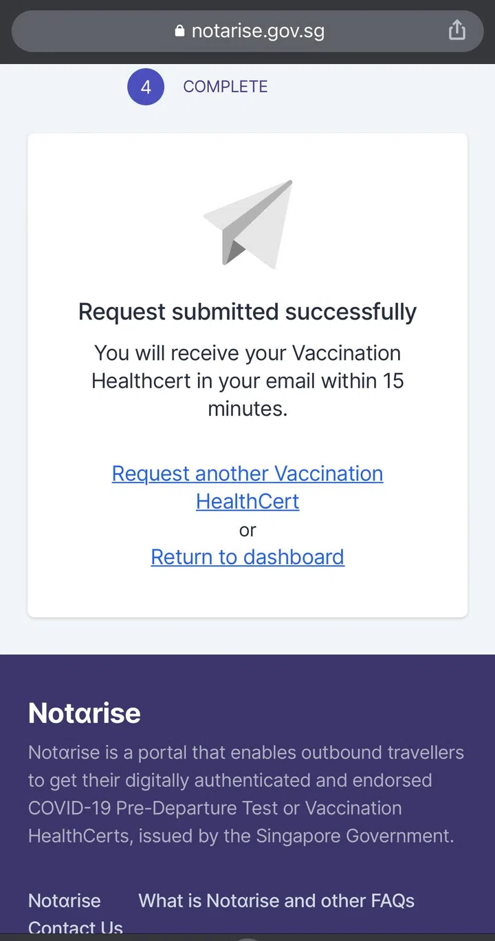 Notarisation might take a while, or be near-instant, so be patient.