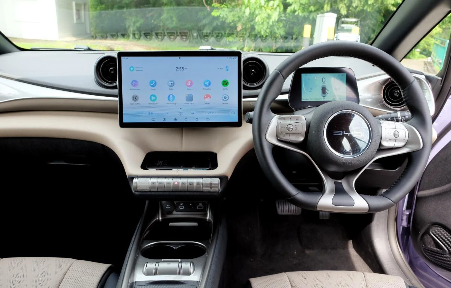 The Dolphin's interior is less quirky than the Atto 3's and it's has lots of useful storage spaces.