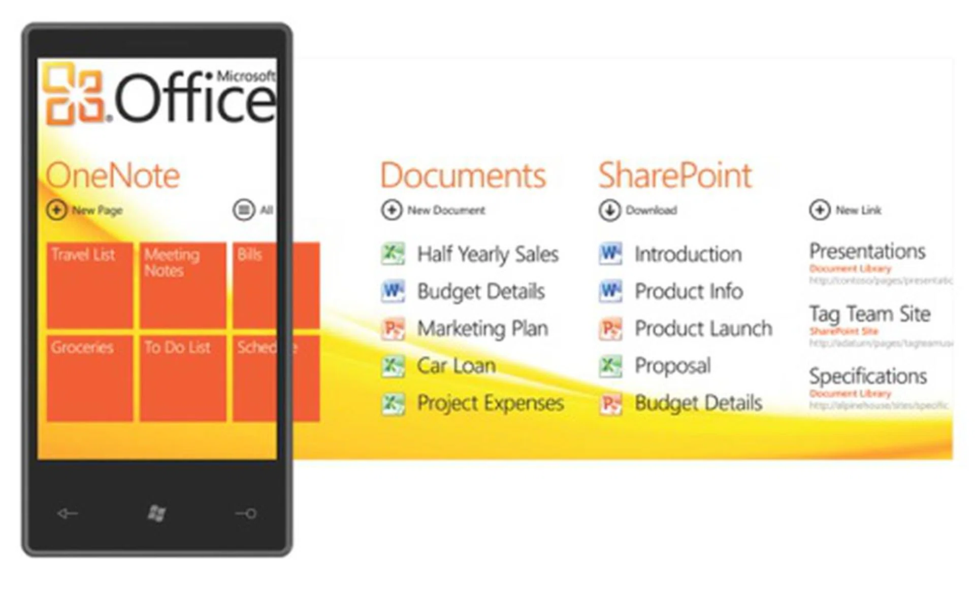 Office hub - enhanced productivity suite on your Windows Phone.
