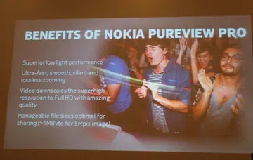 The phone's 41-megapixel sensor works in conjunction with in-house processing algorithms for pixel oversampling to provide higher quality photos.