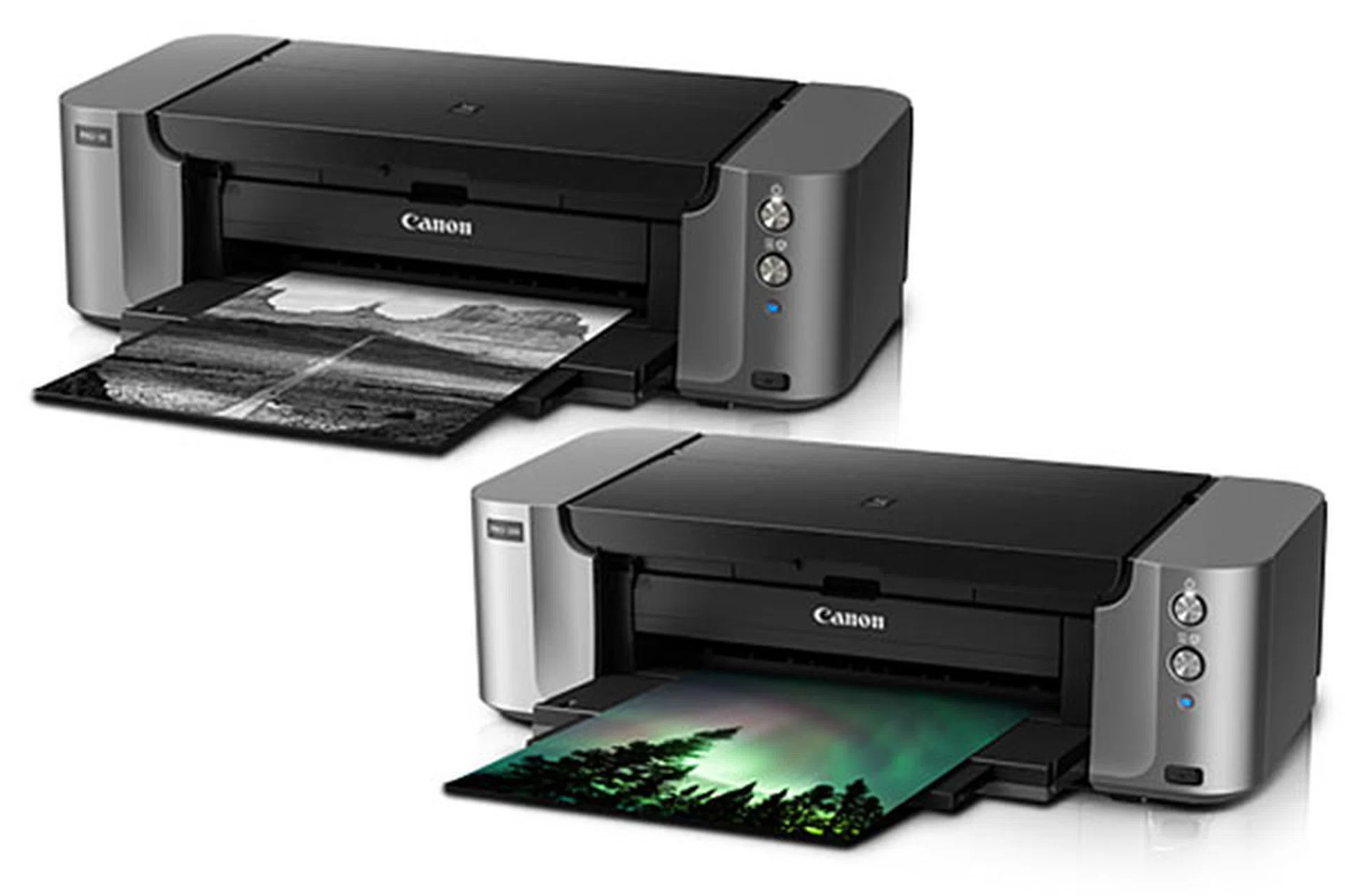 From top: The Canon Pixma Pro-10 and Pro-100 A3+ photo printers.