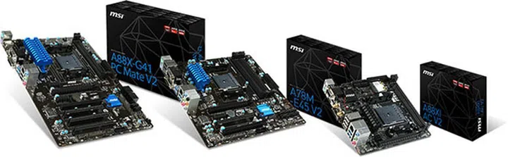MSI's new motherboards will be available in mini-ITX, micro-ATX and ATX form factors. (Image Source: MSI)