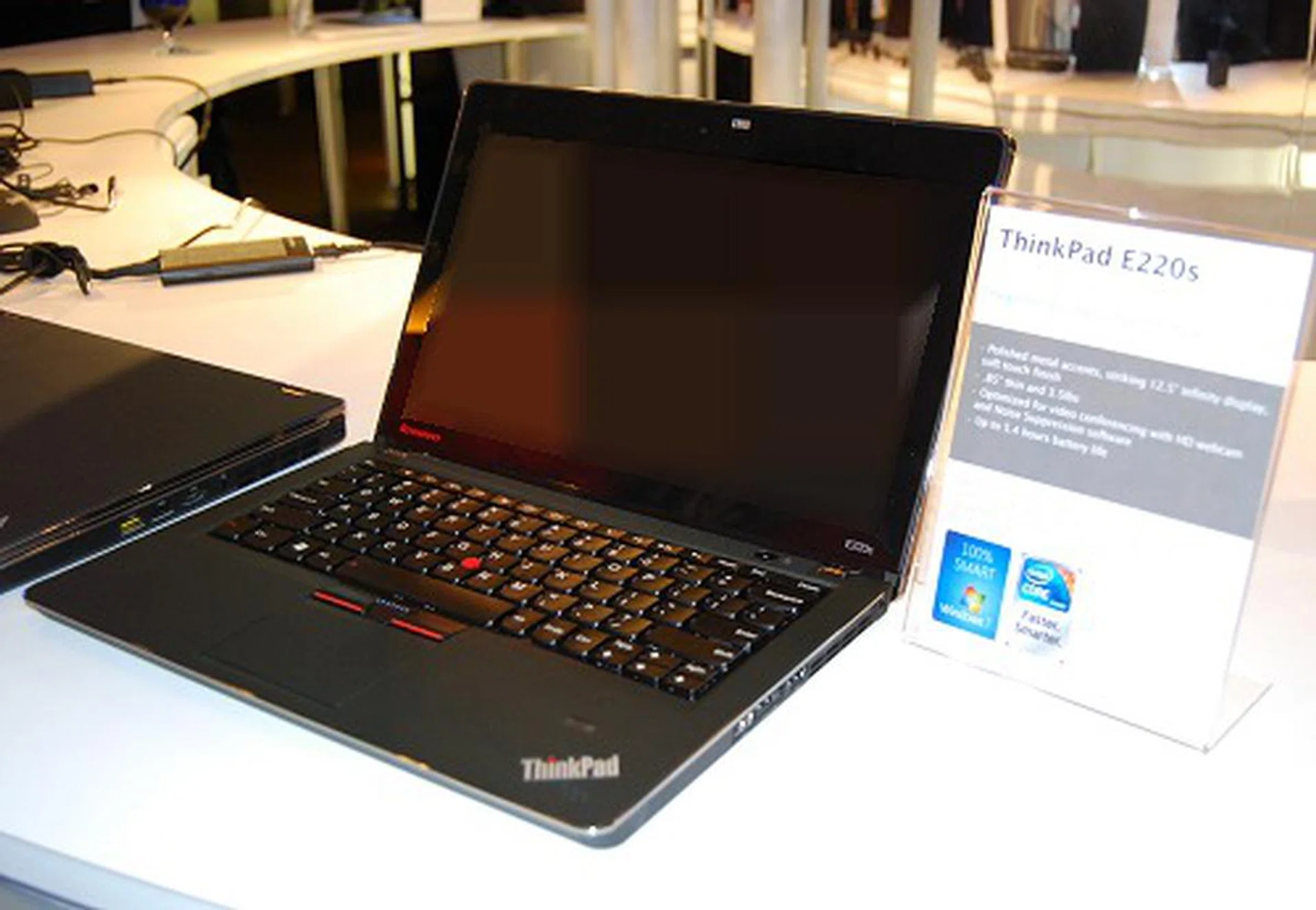 The new ThinkPad E220s is a very swell looking notebook that will command respect from your peers. It has an all matte finish from the exterior to the interior (though not the screen). On the outside, it has a thin metallic strip lining its edge, but that's the only 'bling' to give the notebook a modern and sophisticated look and feel. In our opinion, it's one to look out for. If this 12-inch model isn't big enough, there's also the E420s, a 14-inch edition that comes with a built-in slot-loading DVD drive.