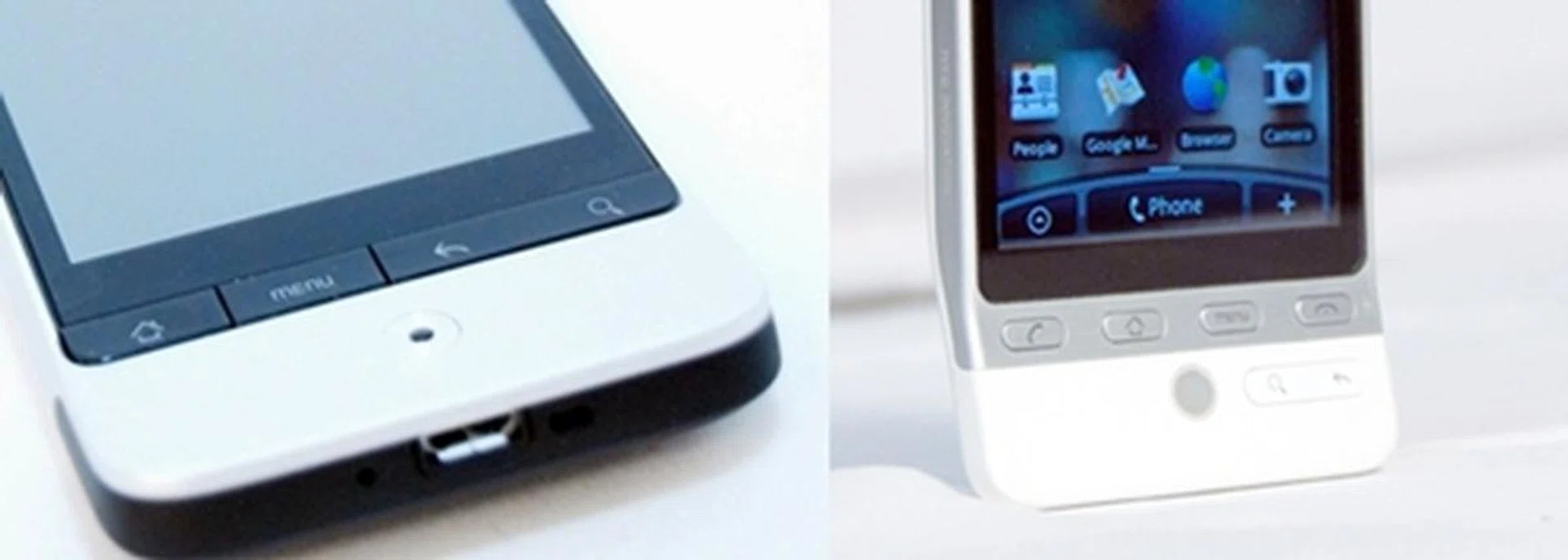 The reduction in the number of buttons might leave the Hero's users in the lurch, but it definitely boosts the minimalist appeal. Shown here on the left is the Legend's bottom half on the left as compared to the Hero's equivalent on the right.