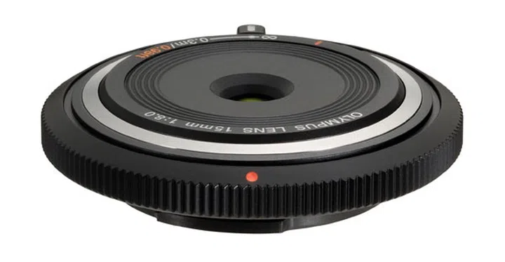 The BCL-1580 is a slim camera body cap which doubles as a 30mm f/8 lens which you can use in a pinch.