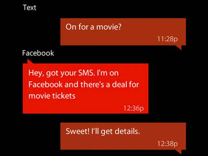 The Messaging hub seamlessly integrates messaging between different platforms. So you can message the same person using SMS and later Facebook and it all shows up as a single thread.