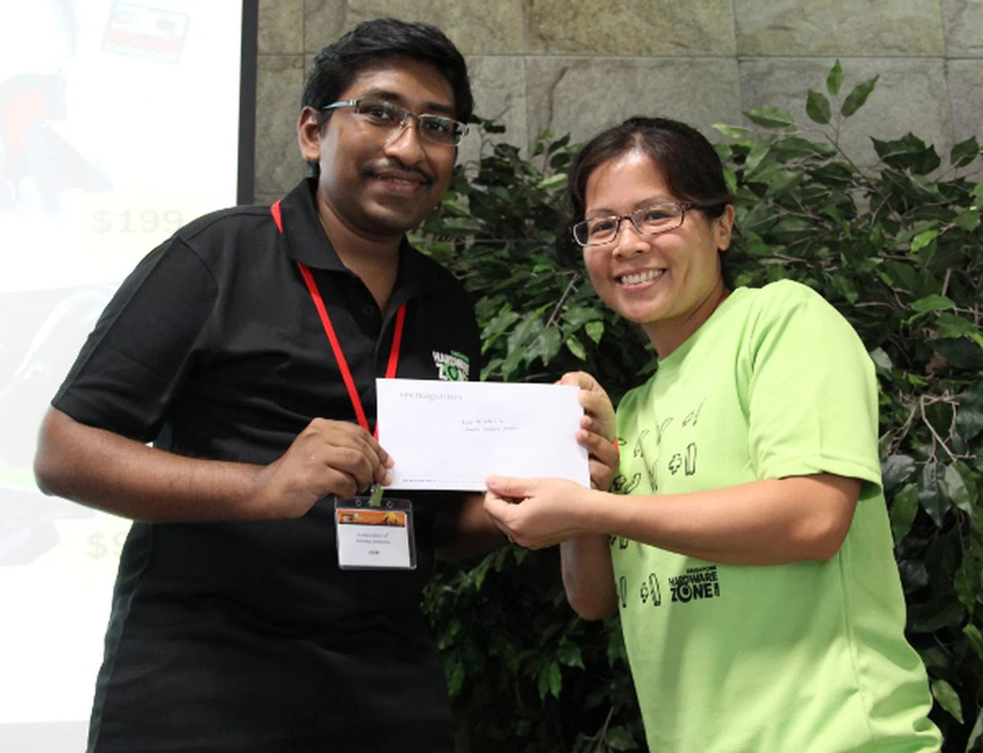 A pair of tickets to the Singapore Zoo was up for grabs too.