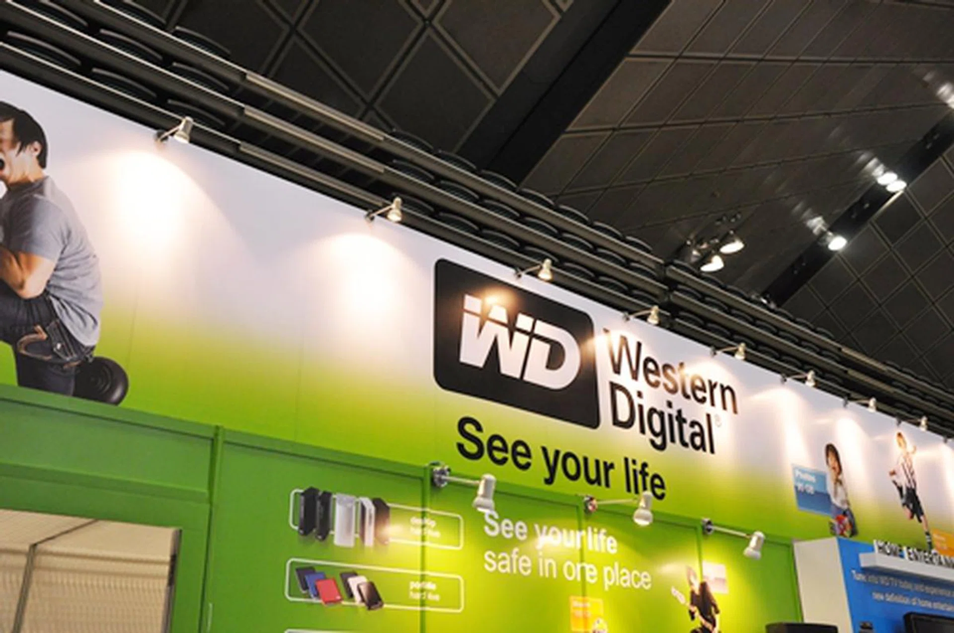The booth to hit for all your storage and media playing needs - Western Digital.