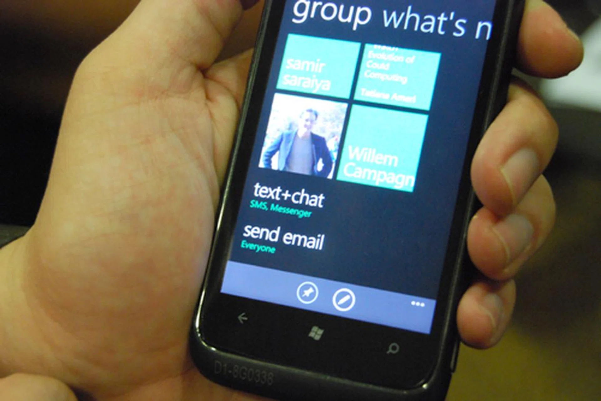 The addition of Facebook and Windows Live Messenger chat and a Group function to consolidate your contacts enhances the communication aspect of Windows Phone 7.