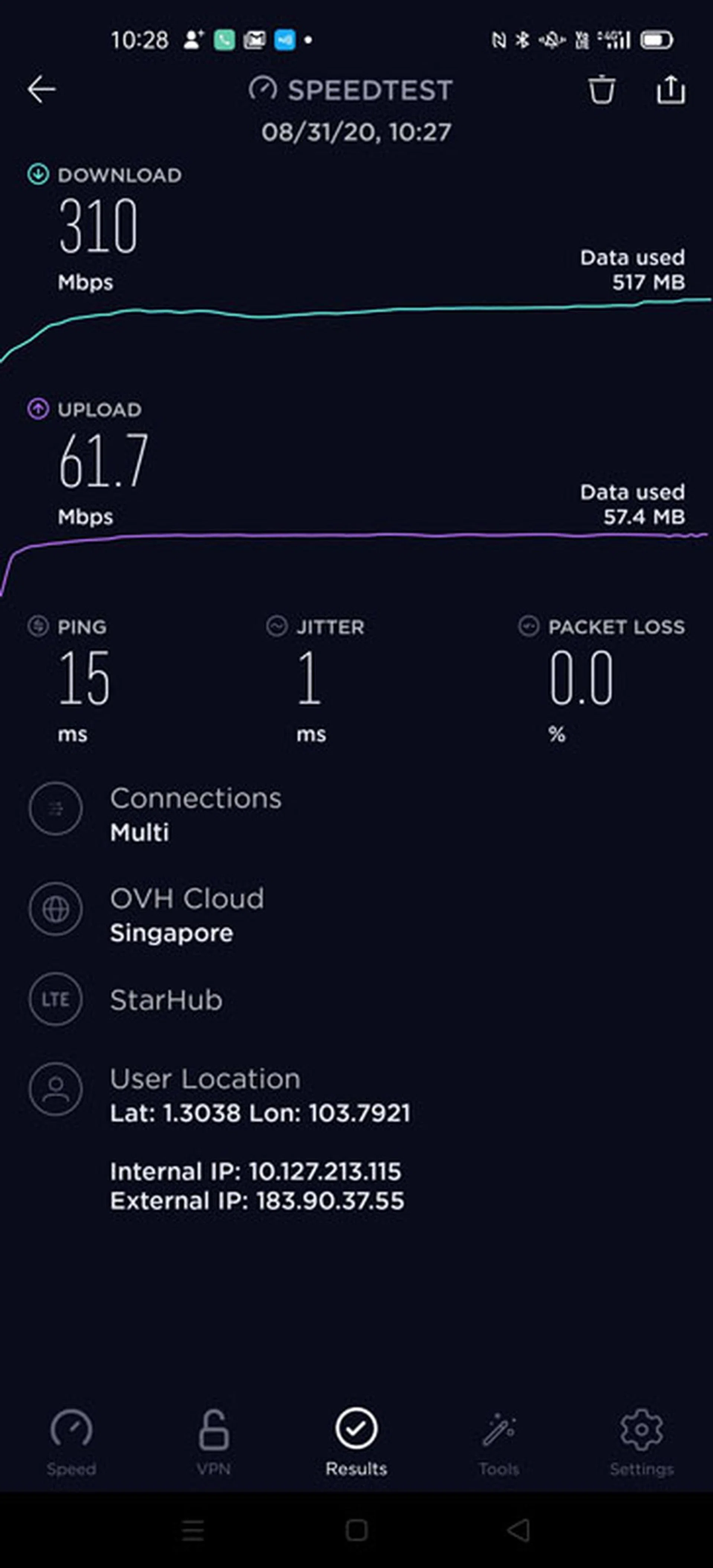 StarHub LTE Test 1