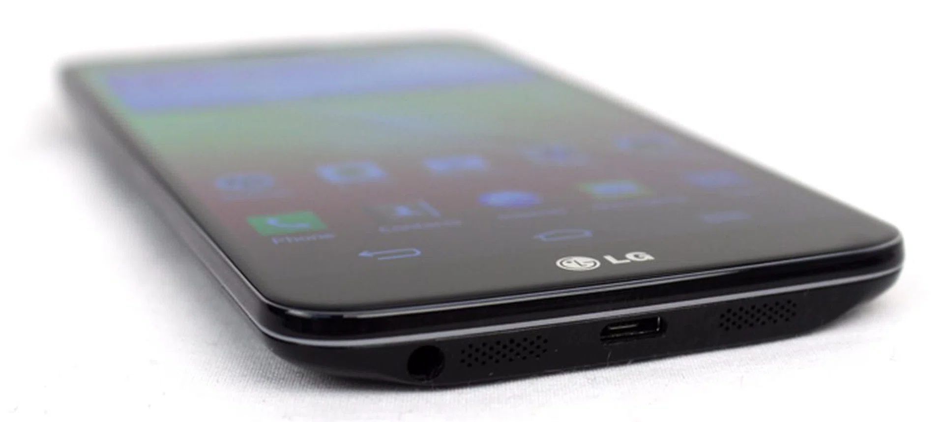 The bottom of the phone houses two speakers, a micro-USB port, and the 3.5mm headphone port. Unfortunately, there's no microSD expansion card slot.