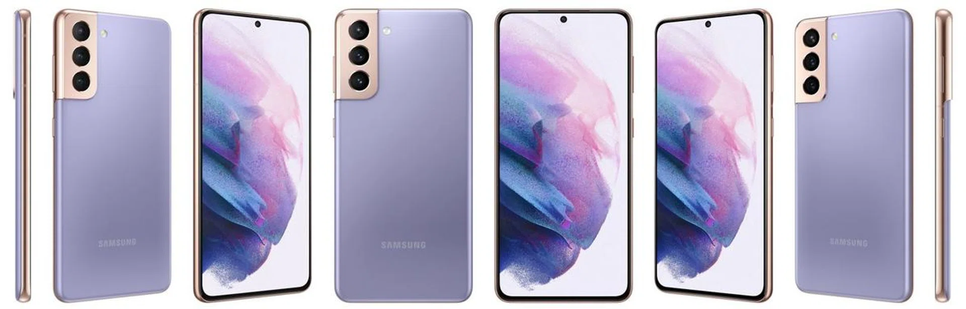 The Samsung Galaxy S21+ 5G in Phantom Violet. <br>Image source: @evleaks