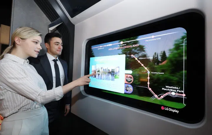 Get the information you need while you look outside as though it was a window. Image courtesy of LG.
