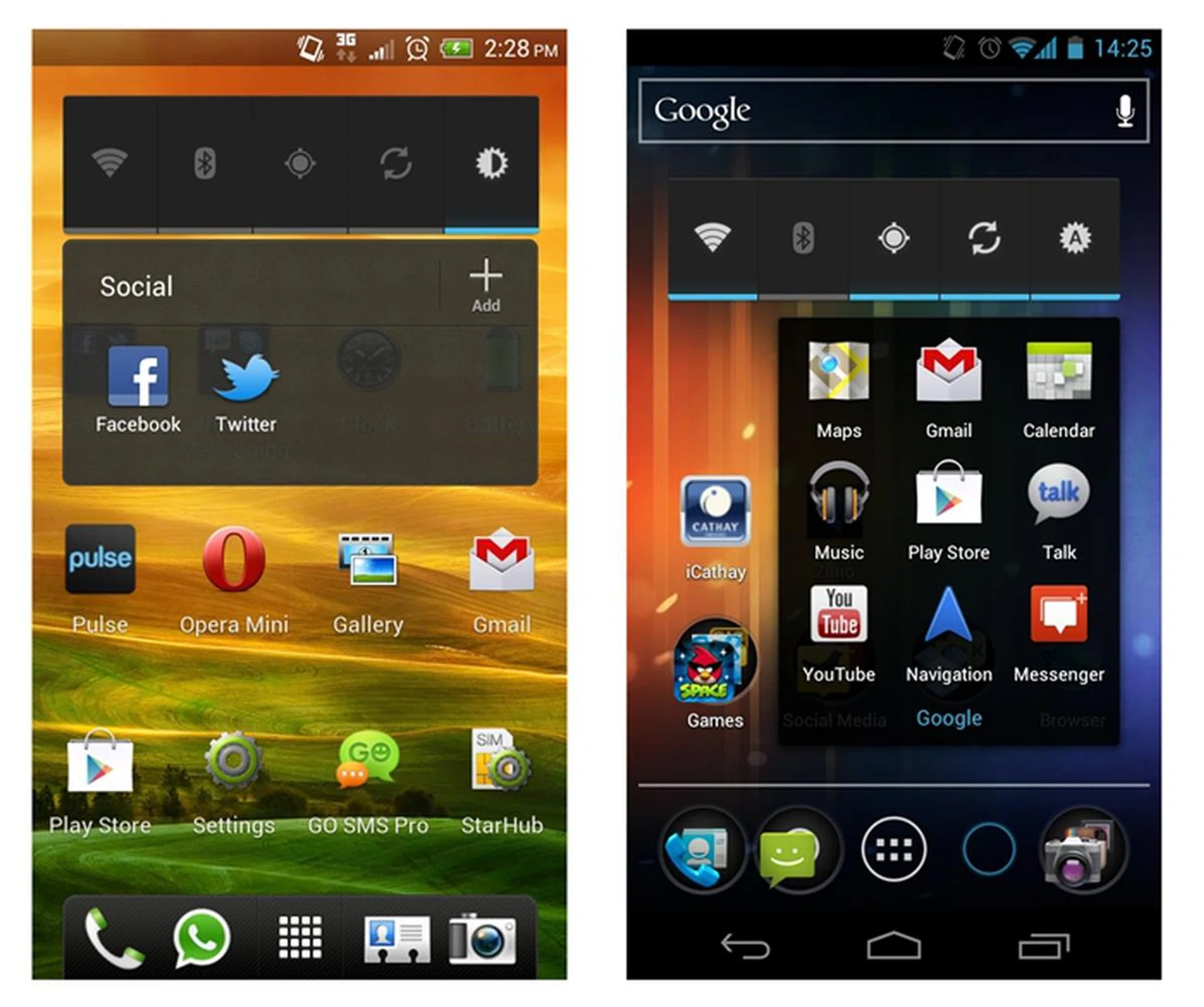 HTC's folder implementation is more intuitive than stock Android 4.0 as it allows you to add more apps into the folder via the "Add" icon at the top right hand corner (left). On stock Android 4.0 (right), you have to drag apps into the folder.