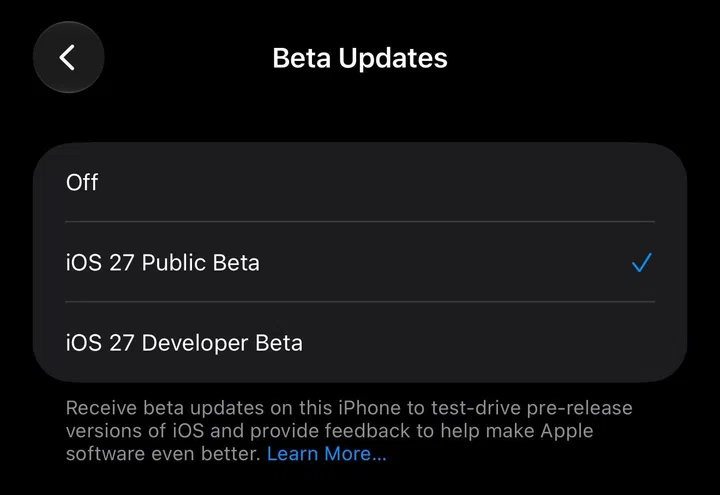 iOS 27 public beta download