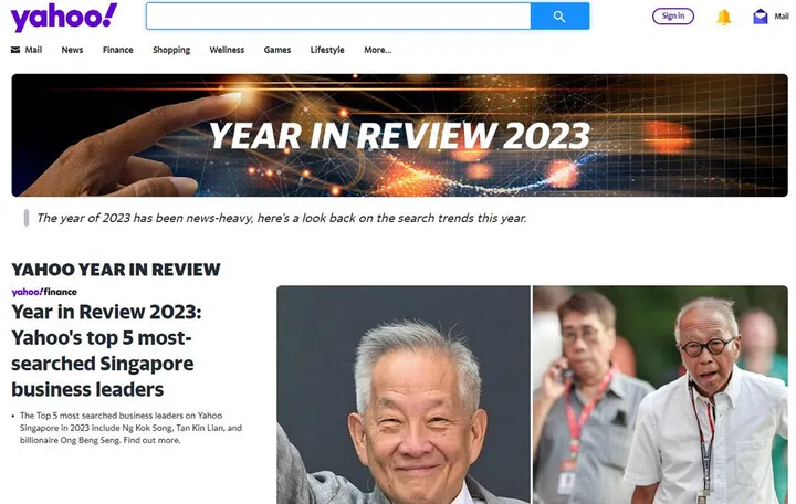 Yahoo's Year in Review 2023. Source: Yahoo.