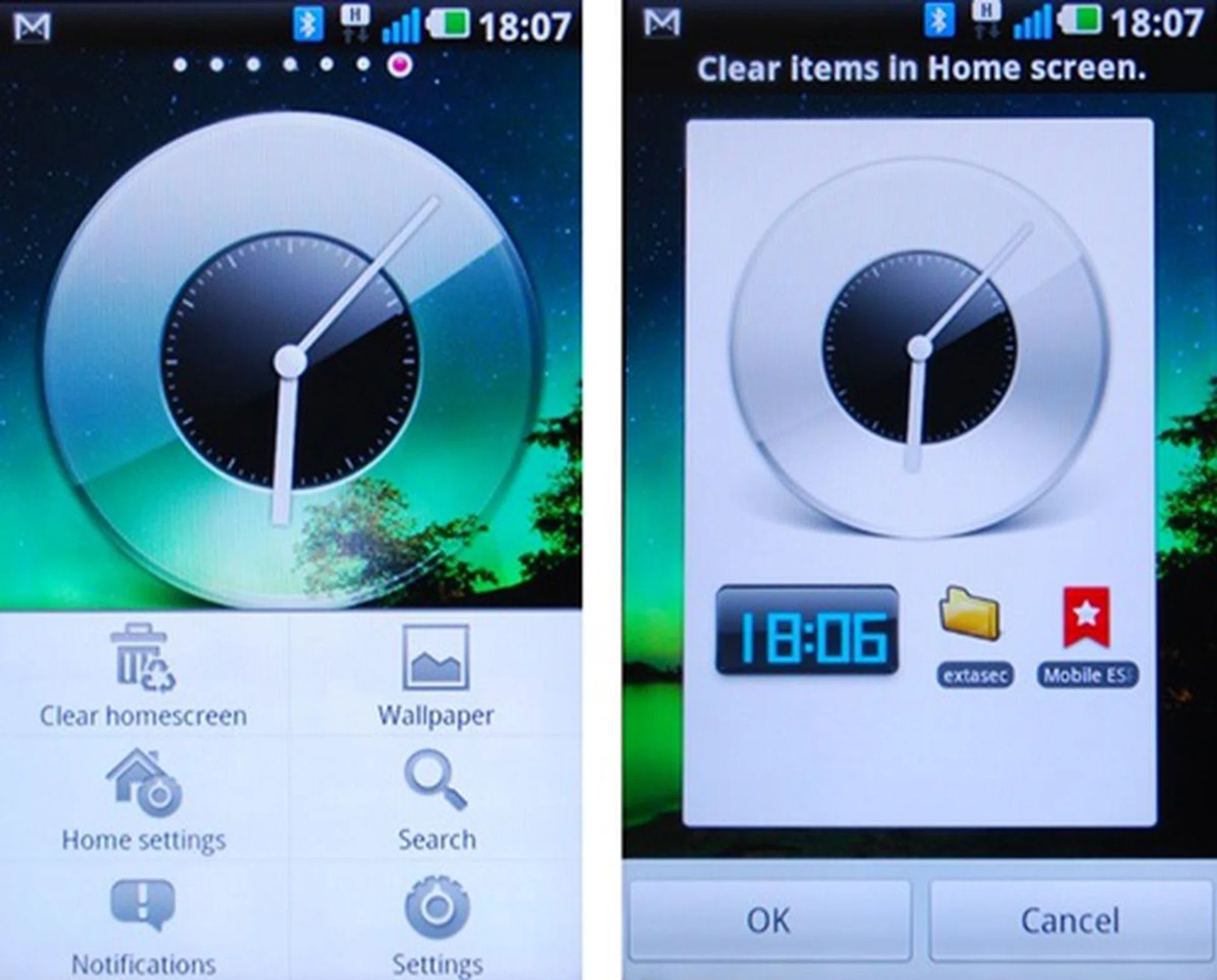 Users have the option to clear your screen with one touch of a button. Downside is, you can only clear one homepage at a time - which is the one that you are on - and only when it is filled to the brim with widgets or shortcuts; otherwise, the option will not be available.