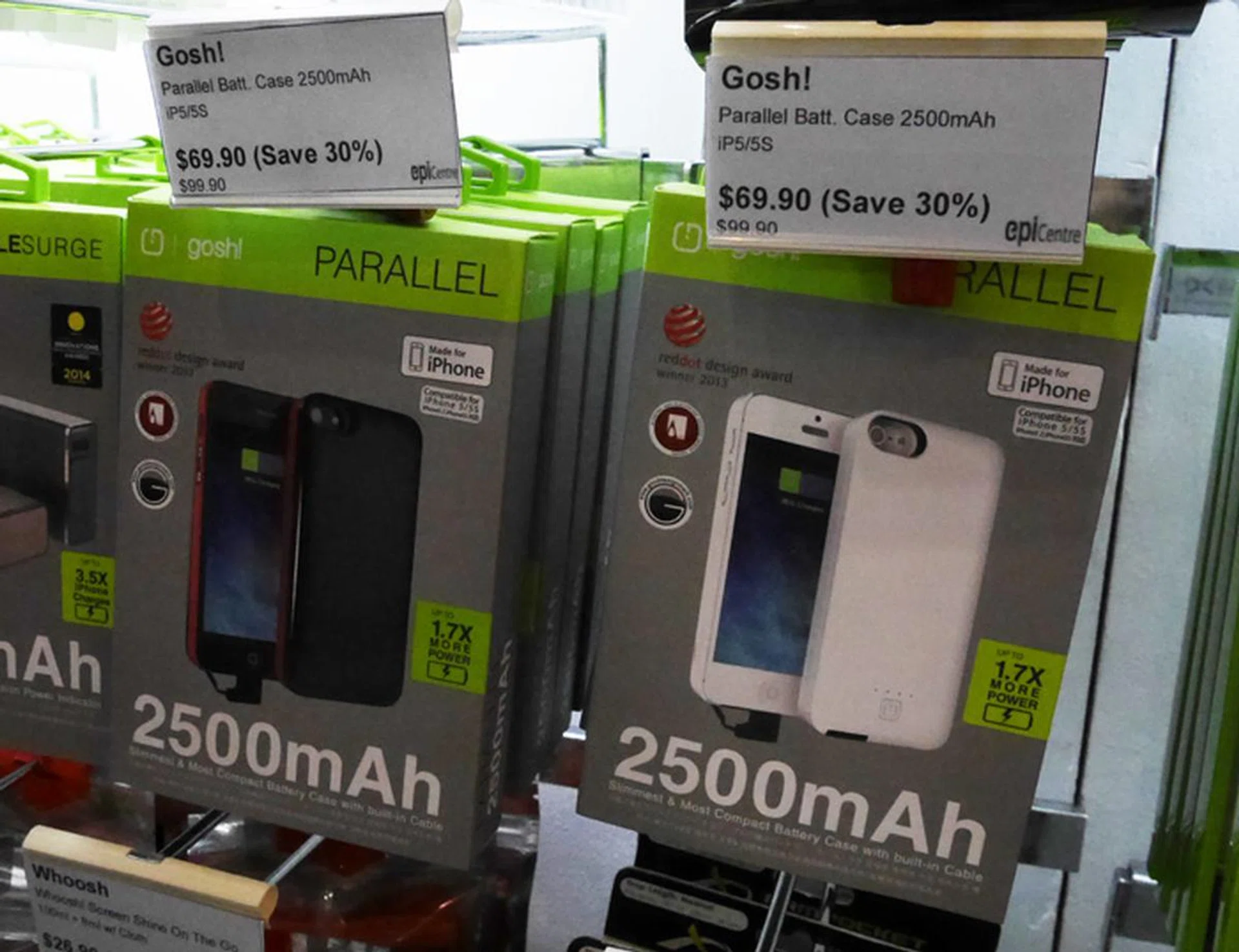 If you find it inconvenient to carry a power bank around but still want to have extra juice on-the-go, consider getting a battery case for your smartphone. Gosh! has these at 30% off for the iPhone 5/5S and the case adds only 70 grams to your device.
