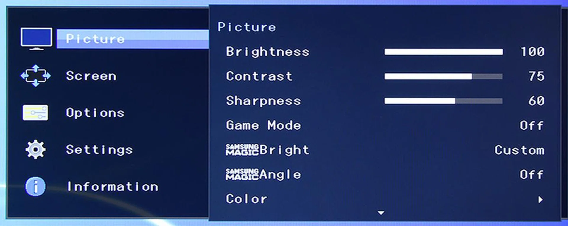 In other words, the main OSD is three presses away.