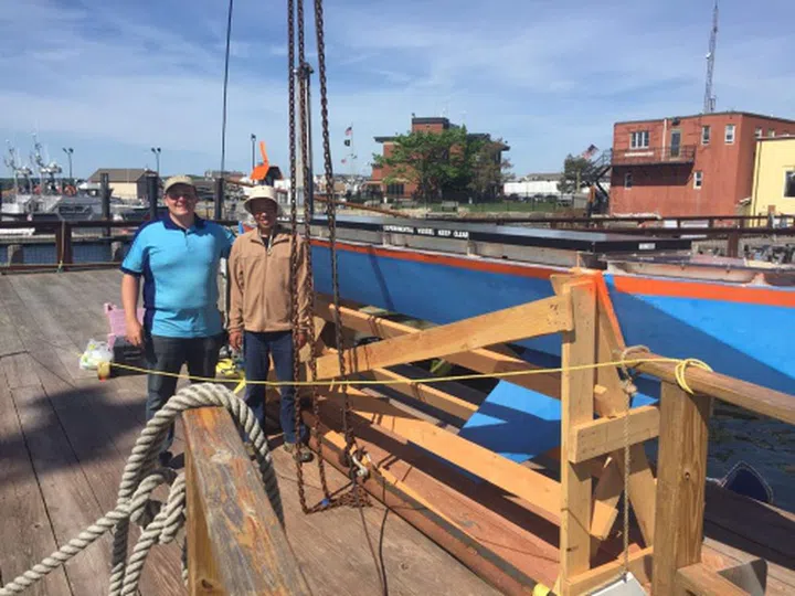 Isaac Penny and Christopher Sam Soon with Solar Voyager. <br> Image source: @Solar_Voyager