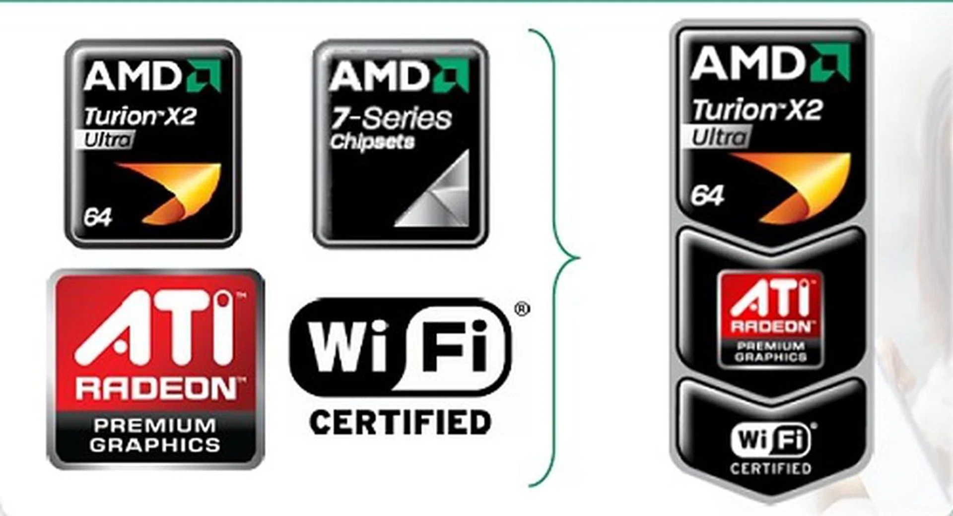  AMD's Puma platform doesn't have an easy to remember logo like Intel. Instead it allows manufacturers to combine from a choice of three ingredients, which may be confusing to laymen.  