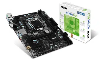 The MSI H170M Eco micro-ATX motherboard is one of the three second-generation Eco series boards that MSI just announced. (Image Source: MSI)
