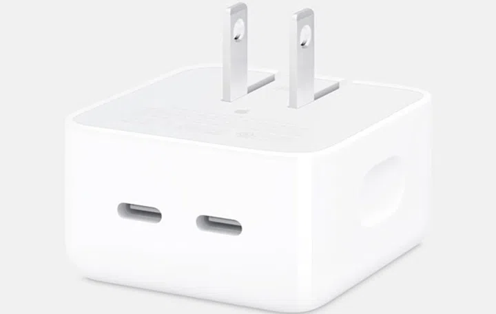 35W compact power adapter with two USB-C ports.