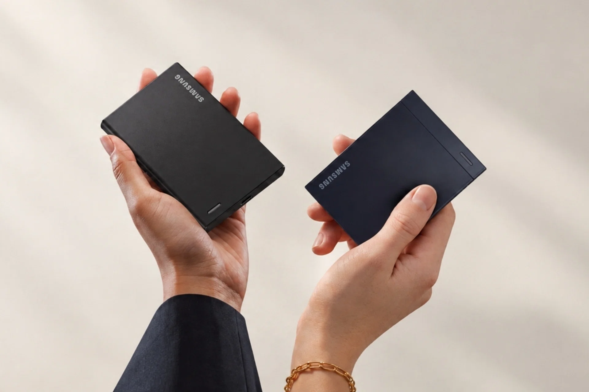 The Samsung P9 and P7 portable SSDs.