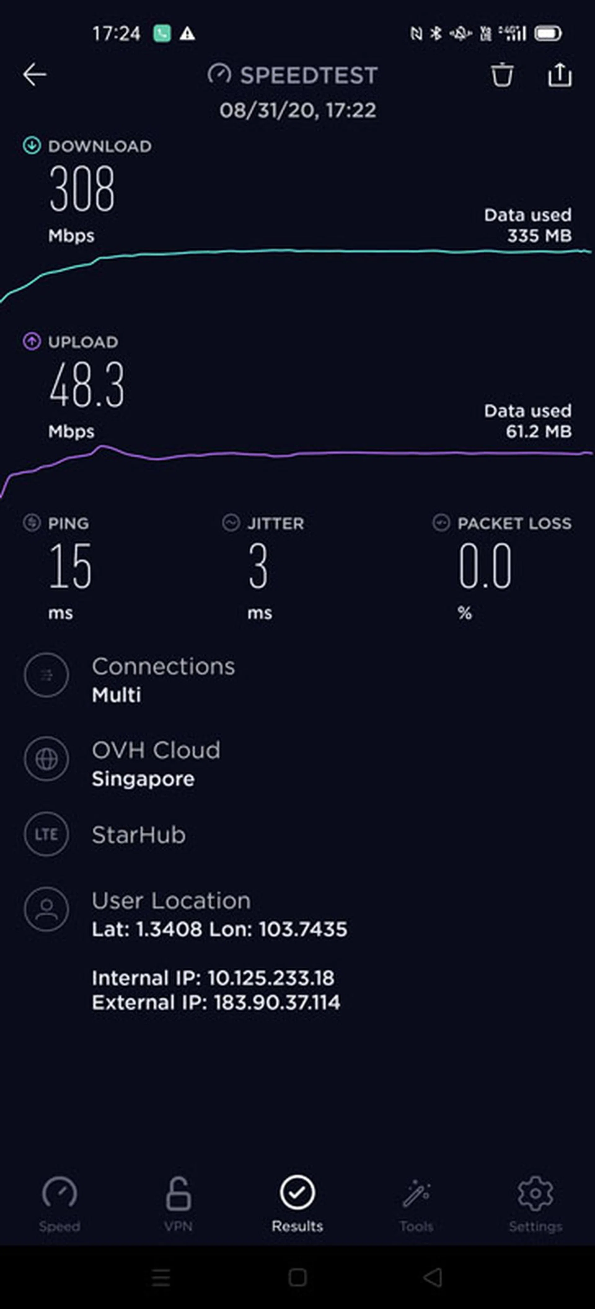 StarHub LTE Test 1